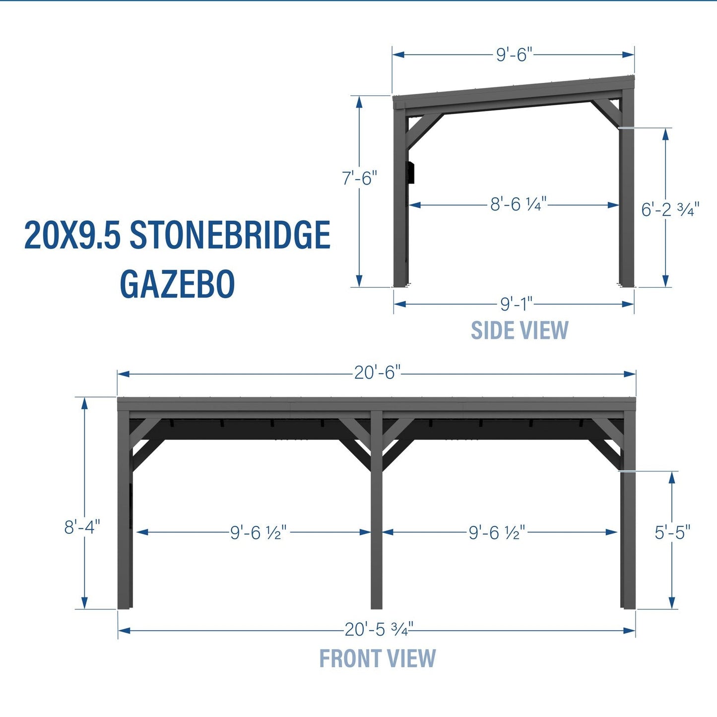 20×9.5 Stonebridge Gazebo/Carport