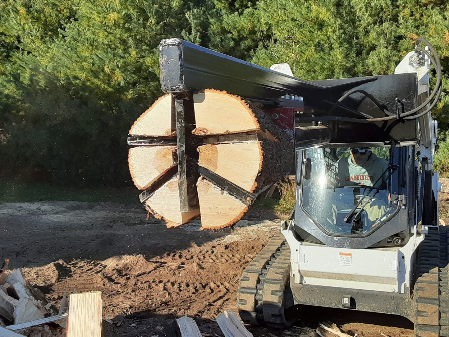 30 Ton Upside Down Skid Steer Log Splitter Attachment 6 Way Wedge (SSUD30-6Way)