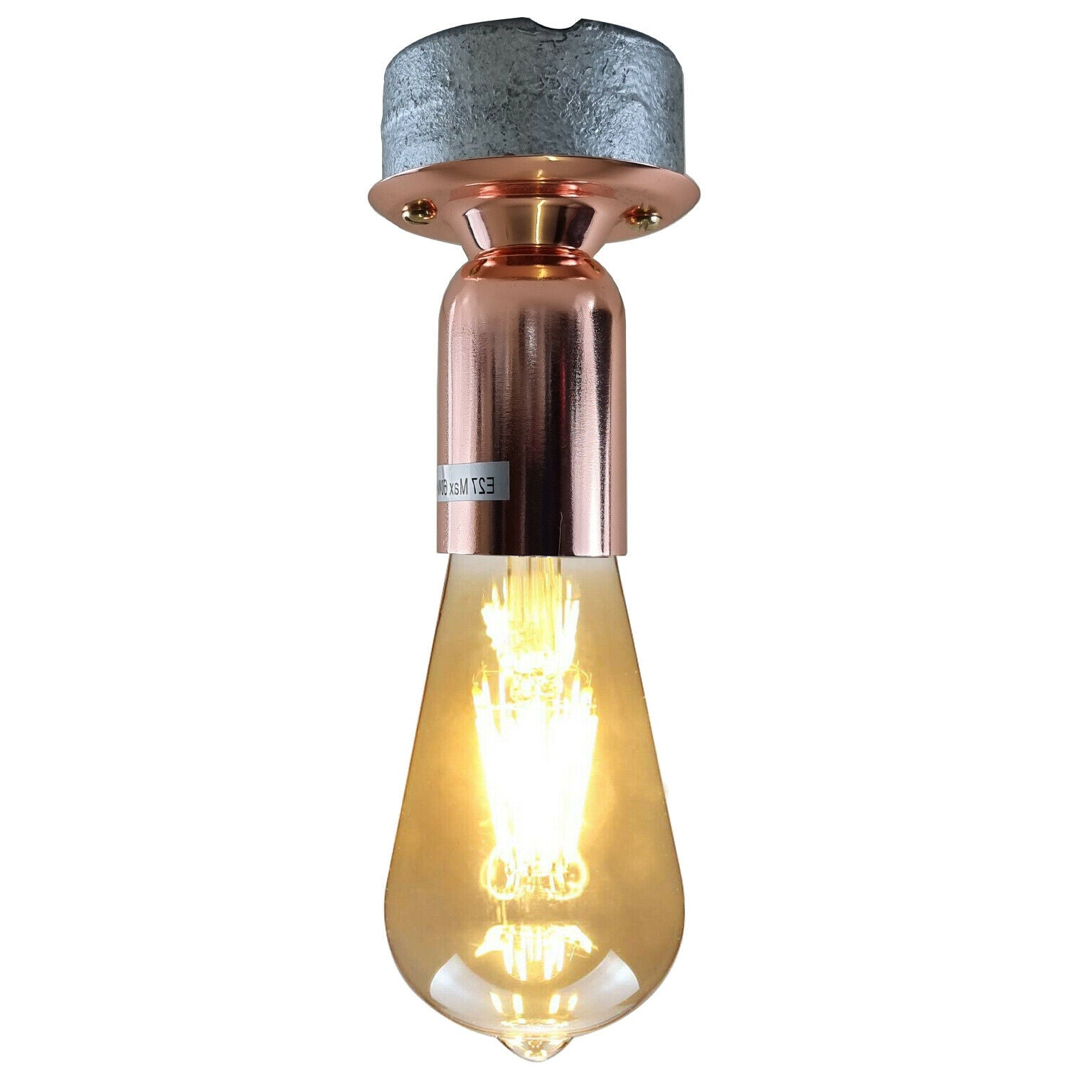 Modern Retro Industrial Vintage Ceiling Light Conduit Metal Flush Mount E27 Lamp~3665