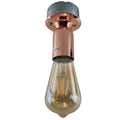 Modern Retro Industrial Vintage Ceiling Light Conduit Metal Flush Mount E27 Lamp~3665