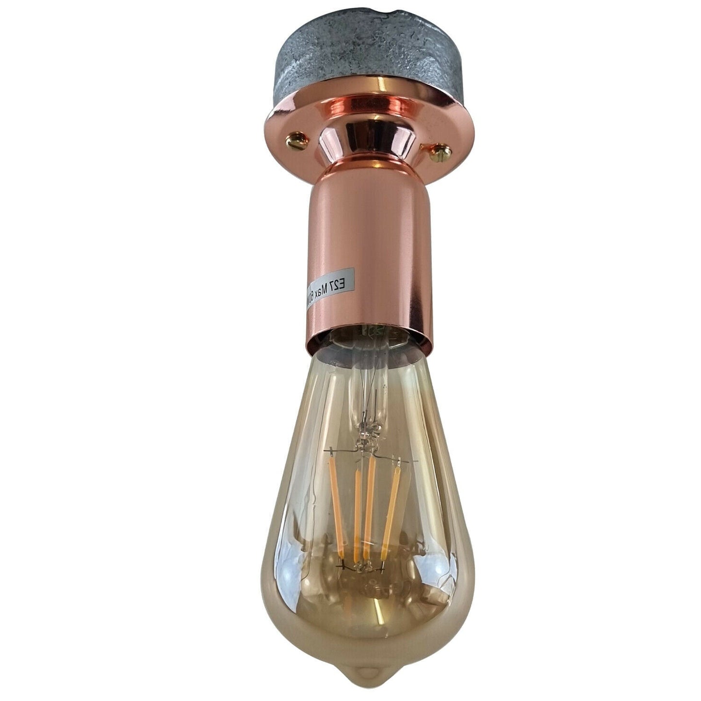 Modern Retro Industrial Vintage Ceiling Light Conduit Metal Flush Mount E27 Lamp~3665