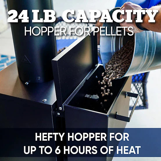 Even Embers Pellet-Fueled Patio Heater with 1 Glass Panel, 100 sq. ft., 70,000 BTU