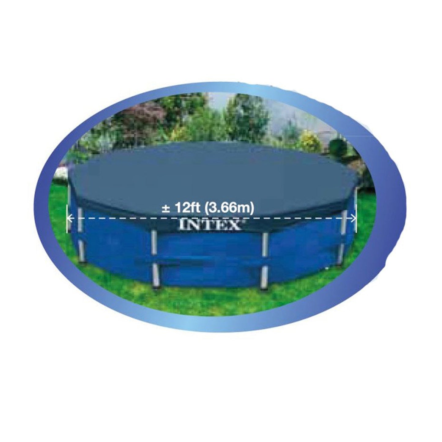 Intex 12 Foot x 30 In. Above Ground Pool & Intex 12 Foot Round Pool Cover
