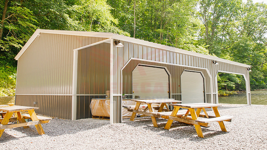 28x41x11 Garage with Lean-to