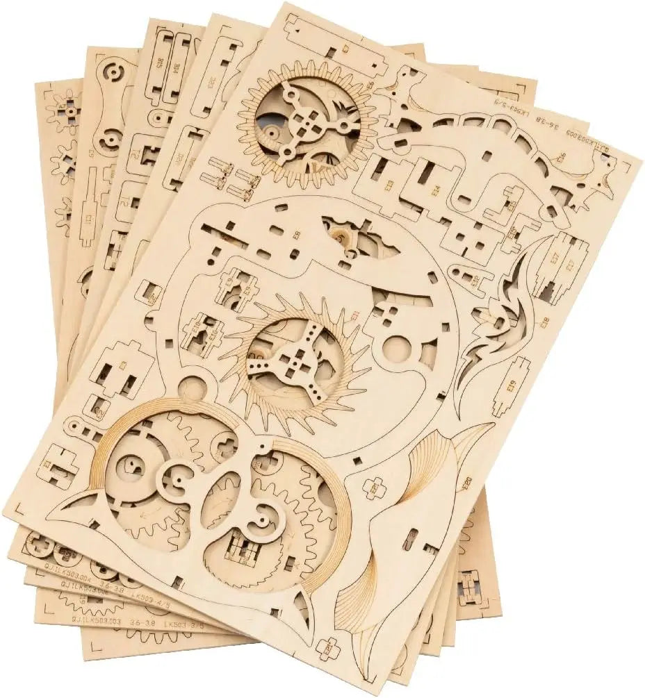 Robotime Rokr 3D Puzzle Wooden Owl Clock Wooden Mechanical Model Kit Craft Wooden Kit for Adults Best Christmas Gift