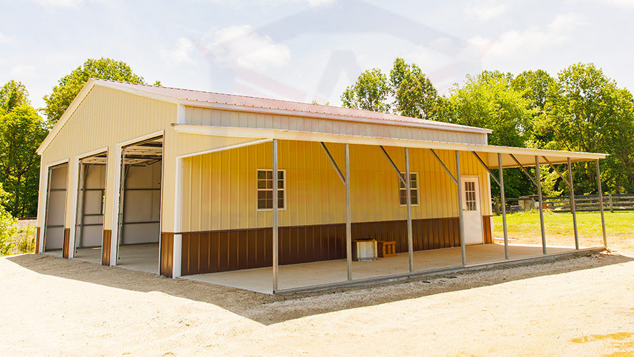 40x36x11 Garage with Lean-to