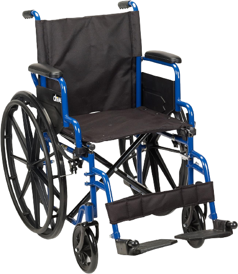 Drive Medical Blue Streak Wheelchair with Flip Back Desk Arms