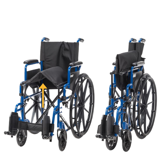 Drive Medical Blue Streak Wheelchair with Flip Back Desk Arms