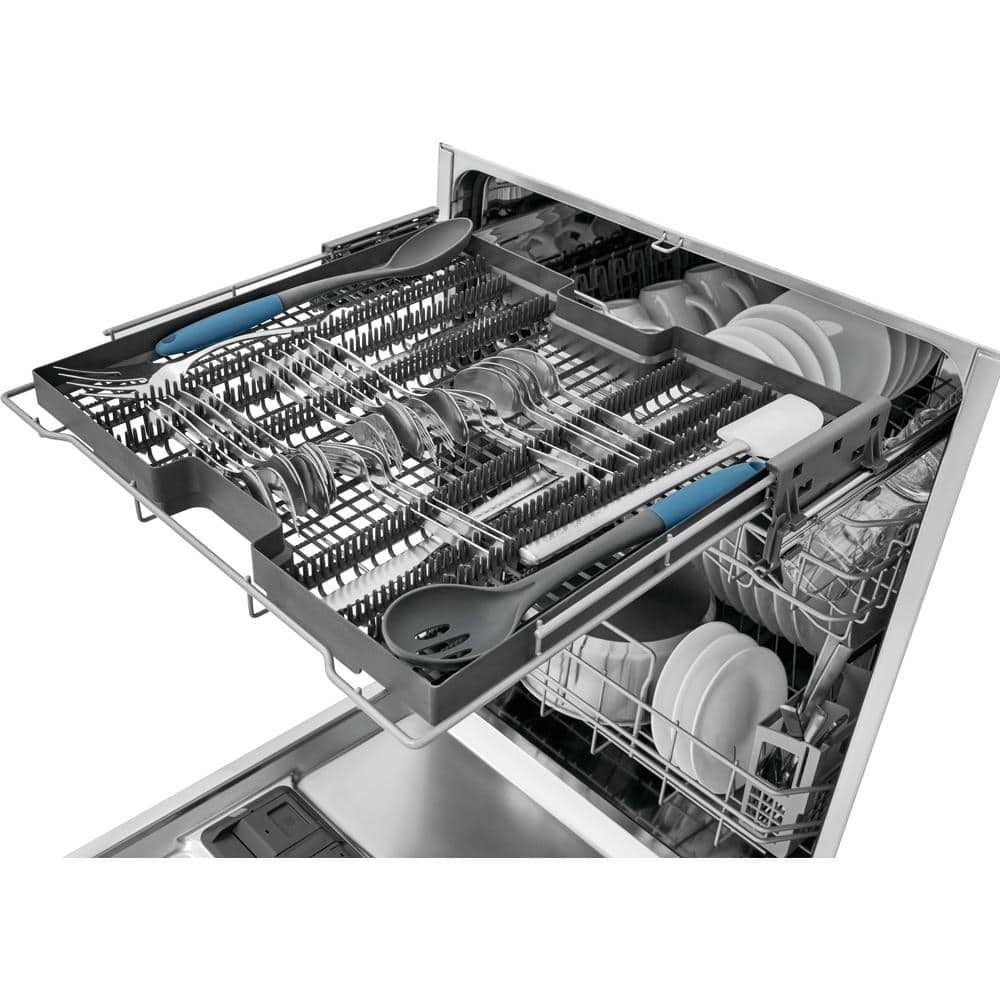 Frigidaire 24 in. Stainless Steel Top Control Built-In Tall Tub Dishwasher with Stainless Steel Tub and 3rd Level Rack, 49 dBA